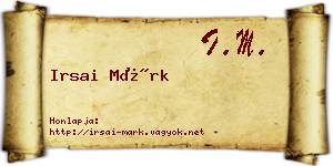 Irsai Márk névjegykártya